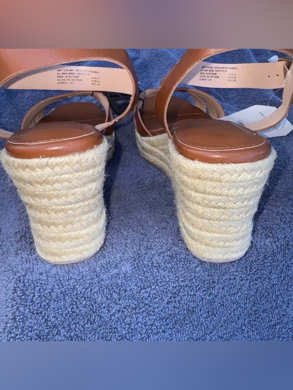 Time and Tru Brown Espadrille Platform Wedge Sandals